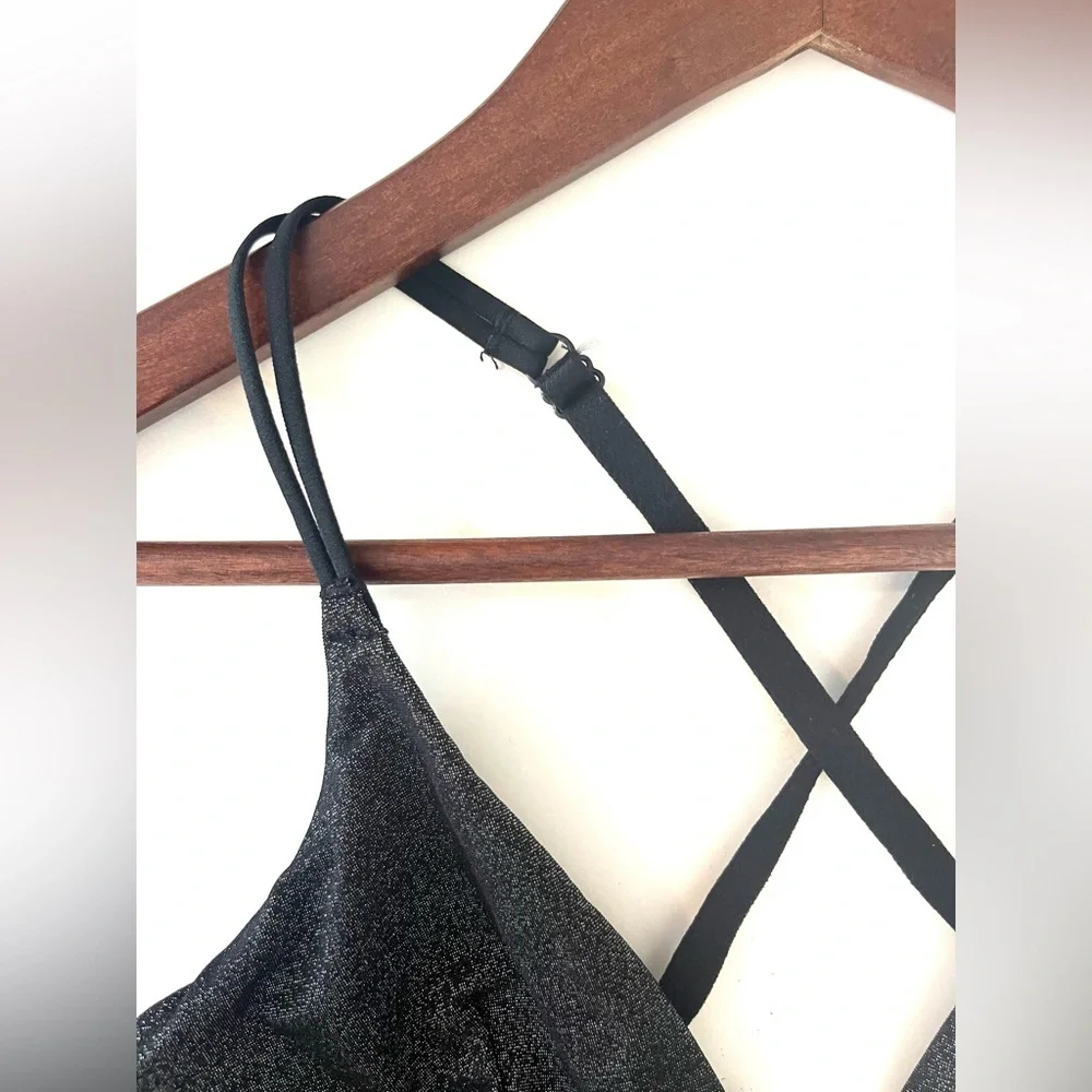 3 for 20 AUDEN Target‎ Bralette NWT Black Shimmer Crossback V Front | S